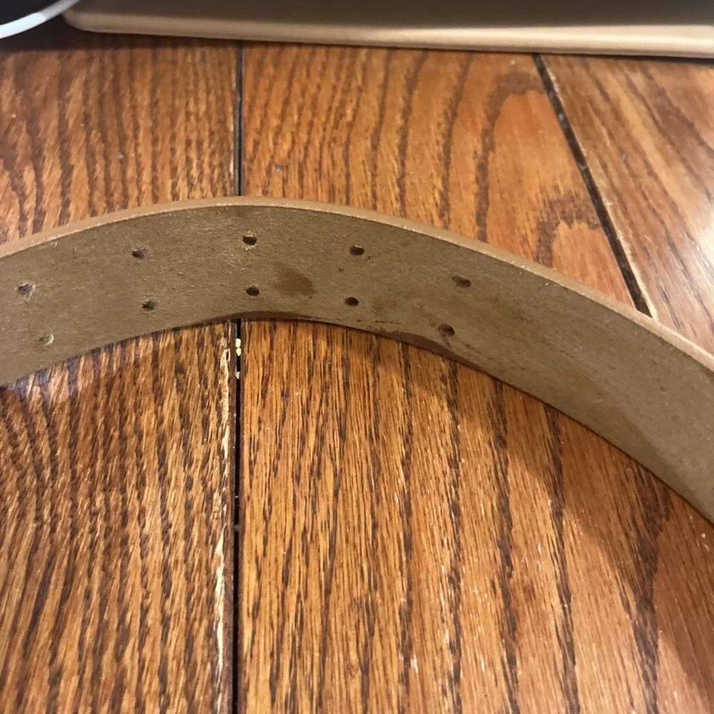 Armani Jeans Made in‎ USA cowboy style braided leather belt tan
